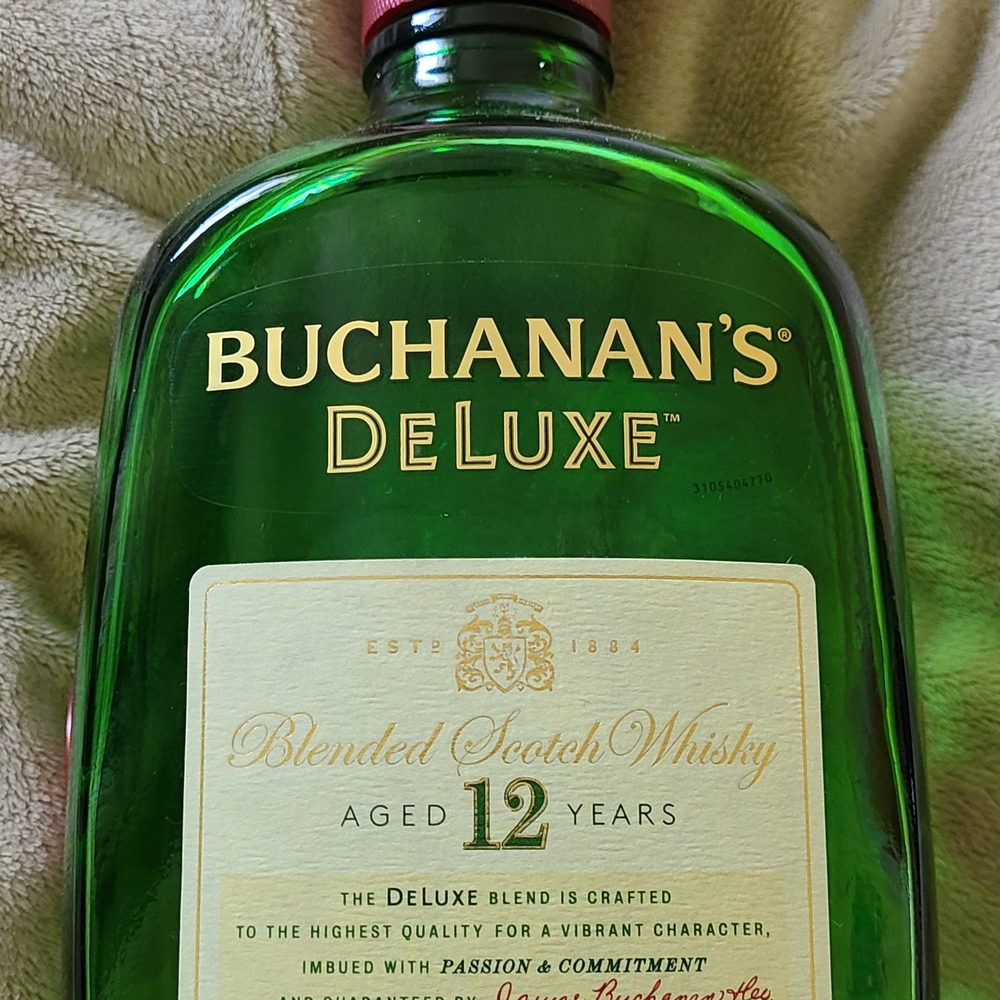 Empty 750ml Bottle of Scotland, Buchanan's Deluxe with Cap